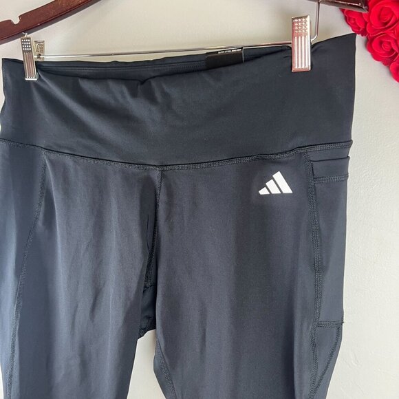 Adidas Womens Plus Size 2X Optime Stash Pocket High-Waisted 7/F8 Tights Black HT - Picture 3 of 9